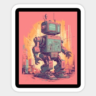 Retro-Futuristic Robots Sticker